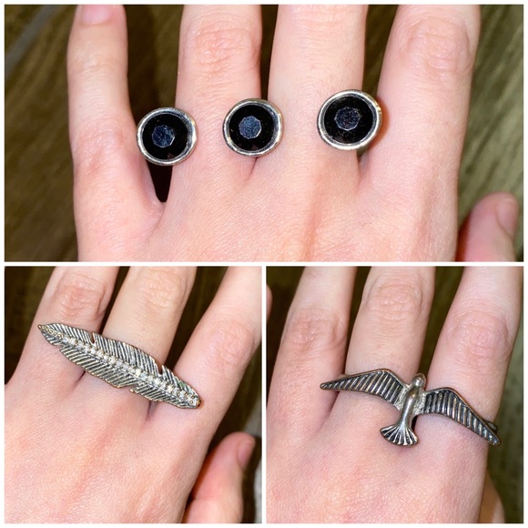 Bundle of 3 Two-Finger Fashion Rings - Picture 1 of 10